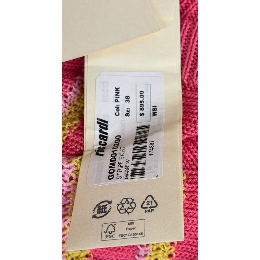 Marni 100% Cotton Skirt in Pink Gummy NWT Size 38/2 - Picture 11 of 12